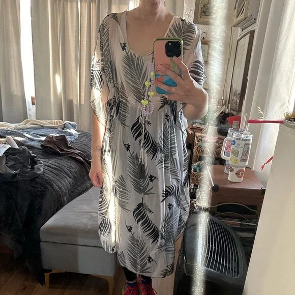 NWT Kona Sol green black and white bathing suit cover up sz large - Picture 4 of 6